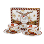 Filiżanki świąteczne do espresso porcelanowe ze spodkami DUO SANTA ON SLEIGH 90 ml 2 szt.