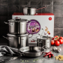 FISSLER Original Profi Collection - zestaw 4 garnków z pokrywkami i patelnią ze stal nierdzewnej