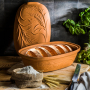 Garnek rzymski gliniany do chleba z pokrywką KRYSTYNKA LEAVES OVAL 4,5 l
