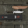 KANETSUNE SEKI Seseragi Clip 12,5 cm - japoński nóż survivalowy ze stali wysokowęglowej w etui / pochwie