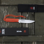 KANETSUNE SEKI Shu-Karasu Bokashi 12,5 cm - japoński nóż survivalowy ze stali wysokowęglowej z etui / pochwą