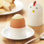 Kieliszek na jajka z pokrywką i nożykiem
