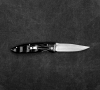 MCUSTA Classic Wave Black Pakka Damascus 8,5 cm - japoński nóż survivalowy składany ze stali damasceńskiej