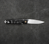 MCUSTA Shinra Emotion 2 Black Pakka Damascus 6,5 cm - japoński nóż survivalowy składany ze stali damasceńskiej