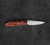 MCUSTA Sengoku Red Pakka Damascus 8,5 cm - japoński nóż survivalowy składany ze stali damasceńskiej