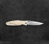 MCUSTA Sengoku White Micarta Damascus 8,5 cm - japoński nóż survivalowy składany ze stali damasceńskiej
