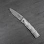 MCUSTA Shinra Take Damascus 6,5 cm - japoński nóż survivalowy składany ze stali damasceńskiej