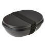 MEPAL Ellipse Duo Nordic Black 1,4 l - lunch box / śniadaniówka plastikowa dwukomorowa z pojemnikiem na sos