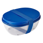 MEPAL Ellipse Saladbox Vivid Blue 1,9 l - lunch box / śniadaniówka plastikowa dwukomorowa z pojemnikiem na sos
