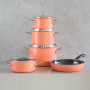 RIESS Mango - zestaw 4 garnków ceramicznych z pokrywkami i patelnią