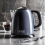 RUSSELL HOBBS Colours Plus Storm Grey 1 l szary - czajnik elektryczny bezprzewodowy ze stali nierdzewnej