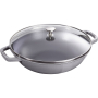 STAUB Cast 30 cm - patelnia / wok żeliwny z dwoma uchwytami i pokrywką