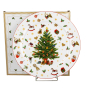 Talerz świąteczny obiadowy porcelanowy DUO CHRISTMAS TREE 25 cm