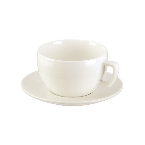 Porzellan TASSE 2tlg Kaffeetasse Teetasse mit Untertasse 300 ml Weiß