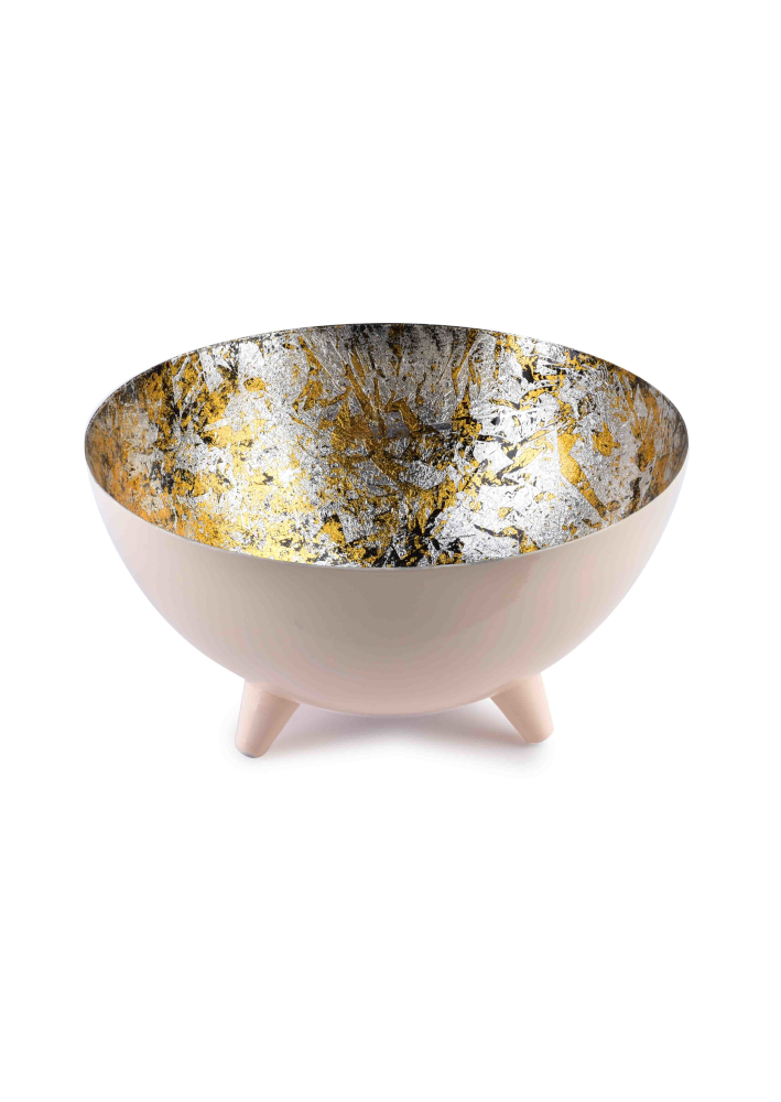 Dekoschale Dekorative Schale aus Metall Metallschale Rosa MONDEX ANISHA 26 cm