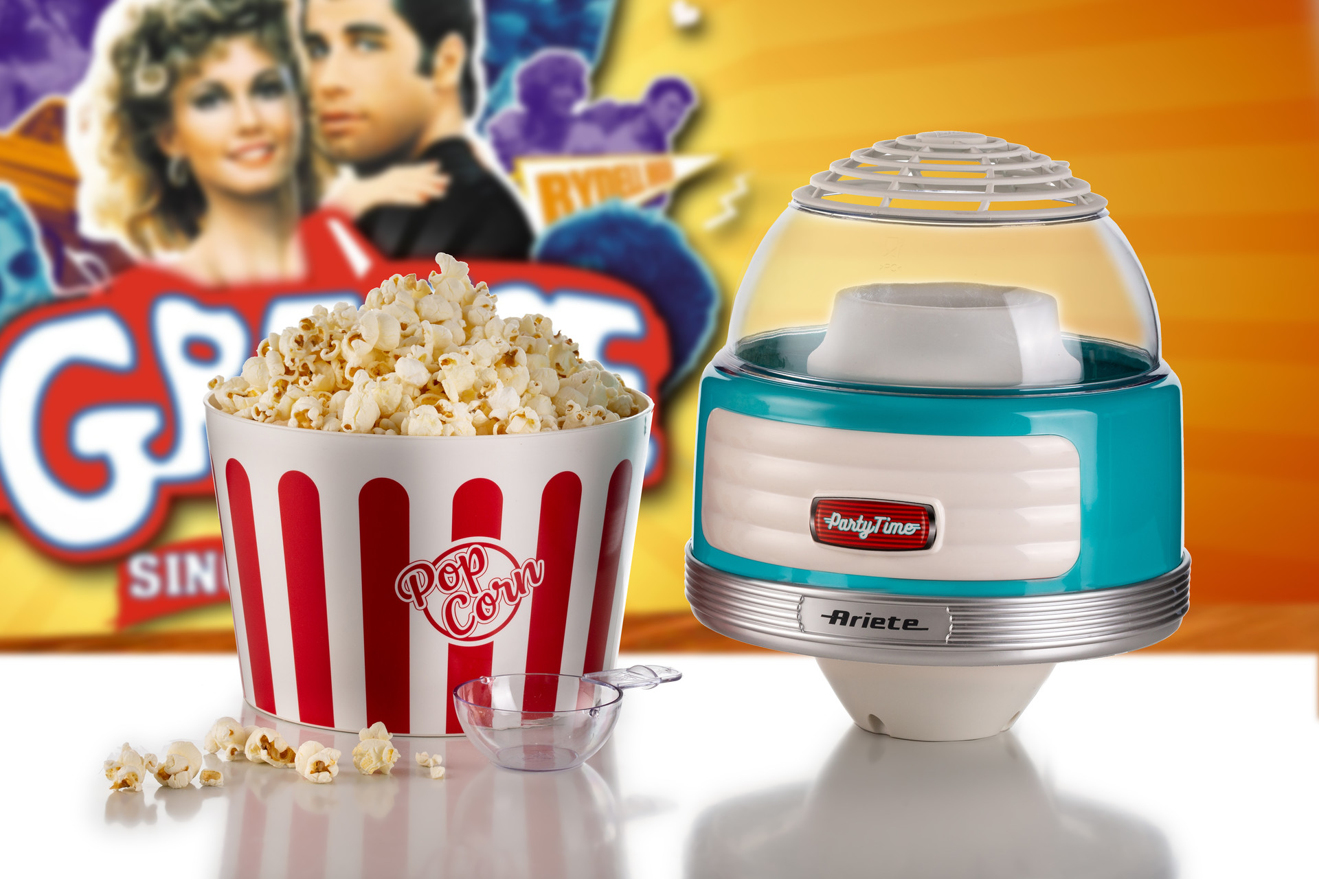 ARIETE Party Time Popcorn Maker XL 1100 W turkusowe - urządzenie do  popcornu